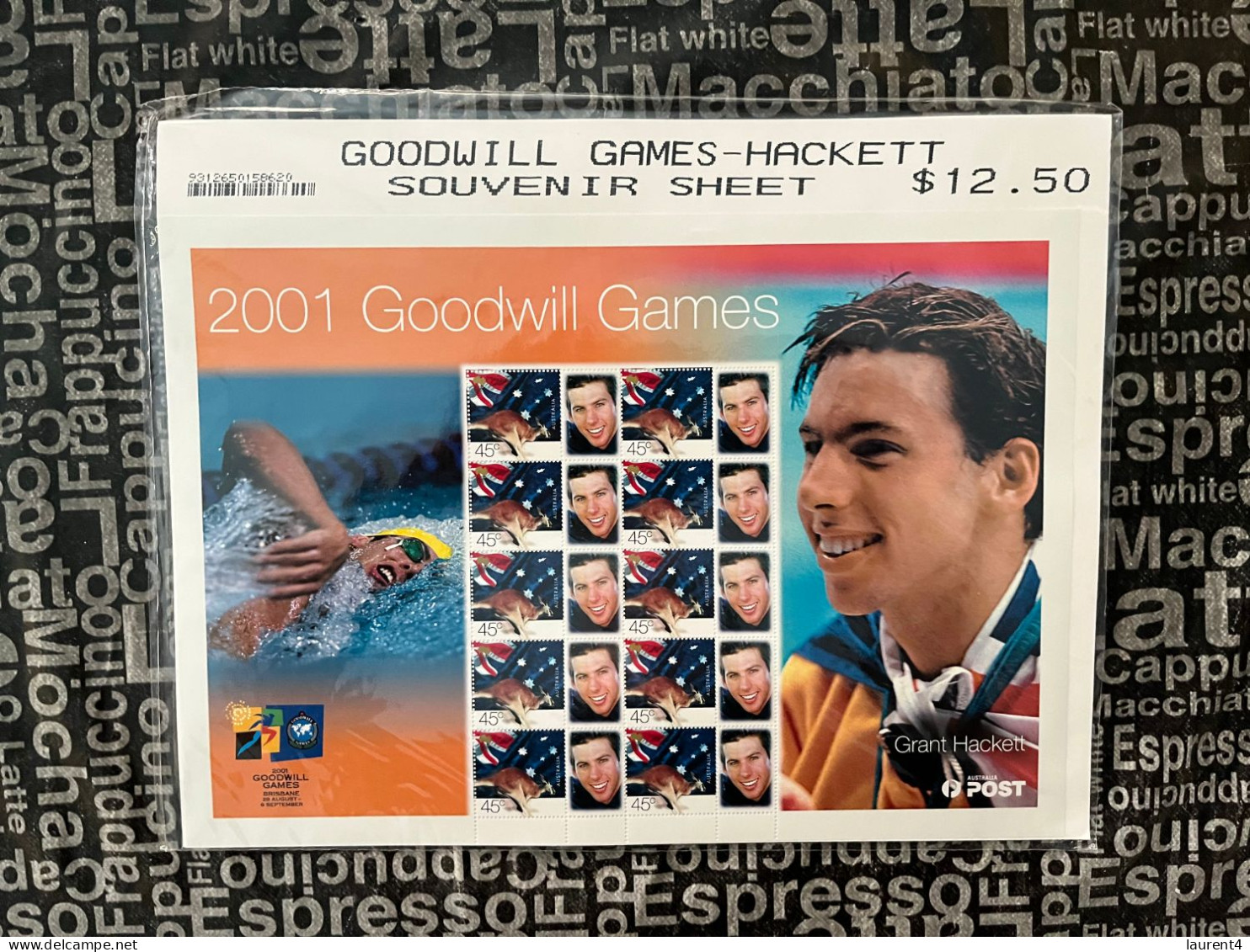 (folder 15-3-2024) Australia Post - 2001 Goowill Games (swimmer Grant Hackett)  RRP Was $ 12.50 In 2001 ! - Hojas, Bloques & Múltiples