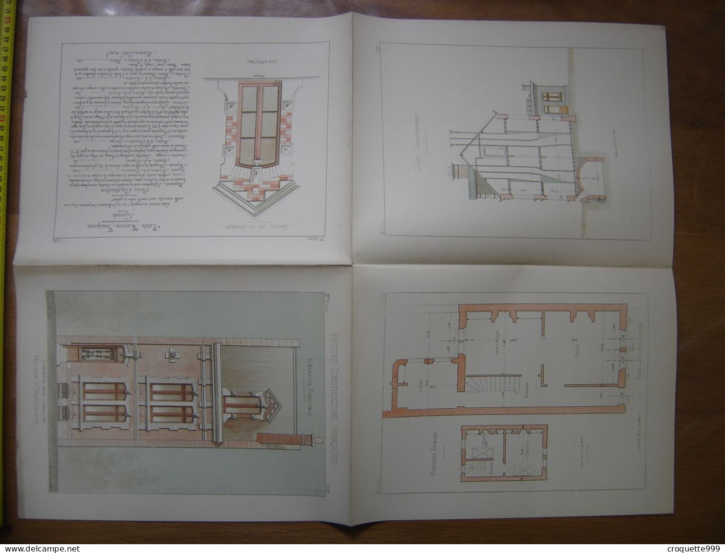 XXe Planche PETITES CONSTRUCTIONS FRANCAISES Maison D'habitation Thezard - Architecture