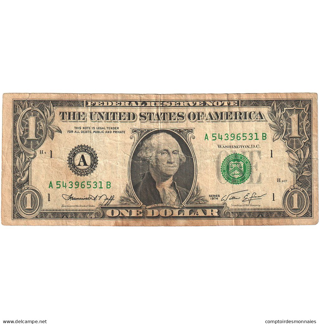 Billet, États-Unis, 1 Dollar, Undated (1974), TB - Biljetten Van De  Federal Reserve (1928-...)