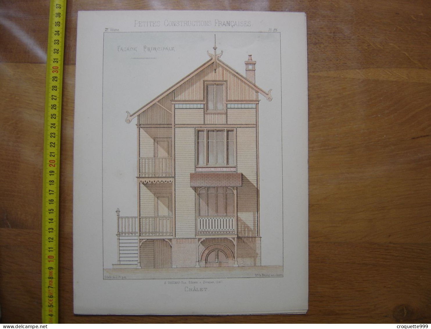 XXe Planche PETITES CONSTRUCTIONS FRANCAISES Chalet Thezard - Architektur