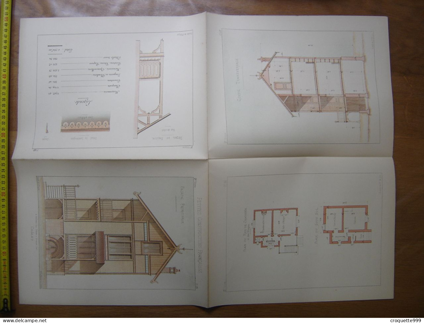 XXe Planche PETITES CONSTRUCTIONS FRANCAISES Chalet Thezard - Architettura