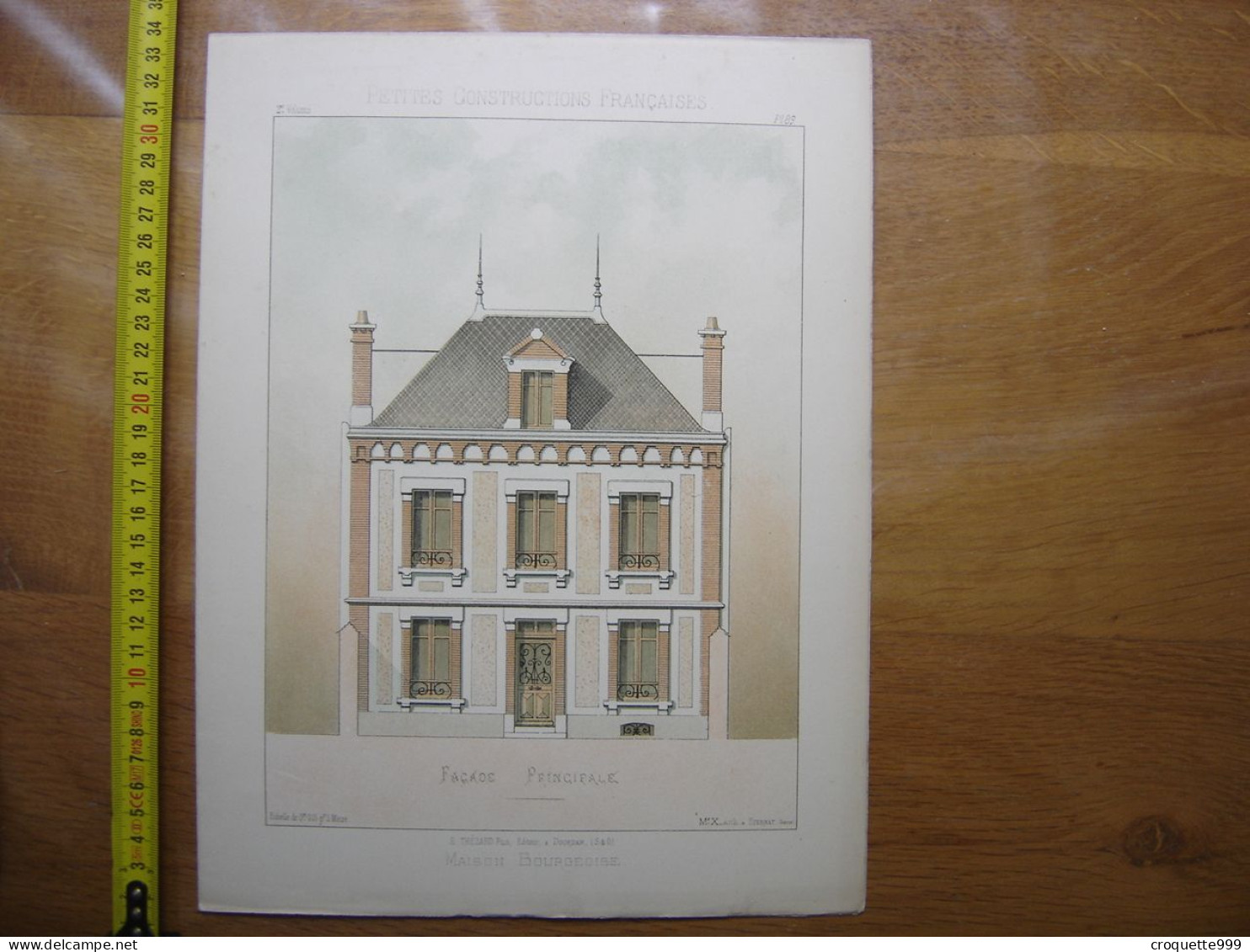 XXe Planche PETITES CONSTRUCTIONS FRANCAISES Maison Bourgeoise Thezard - Architecture