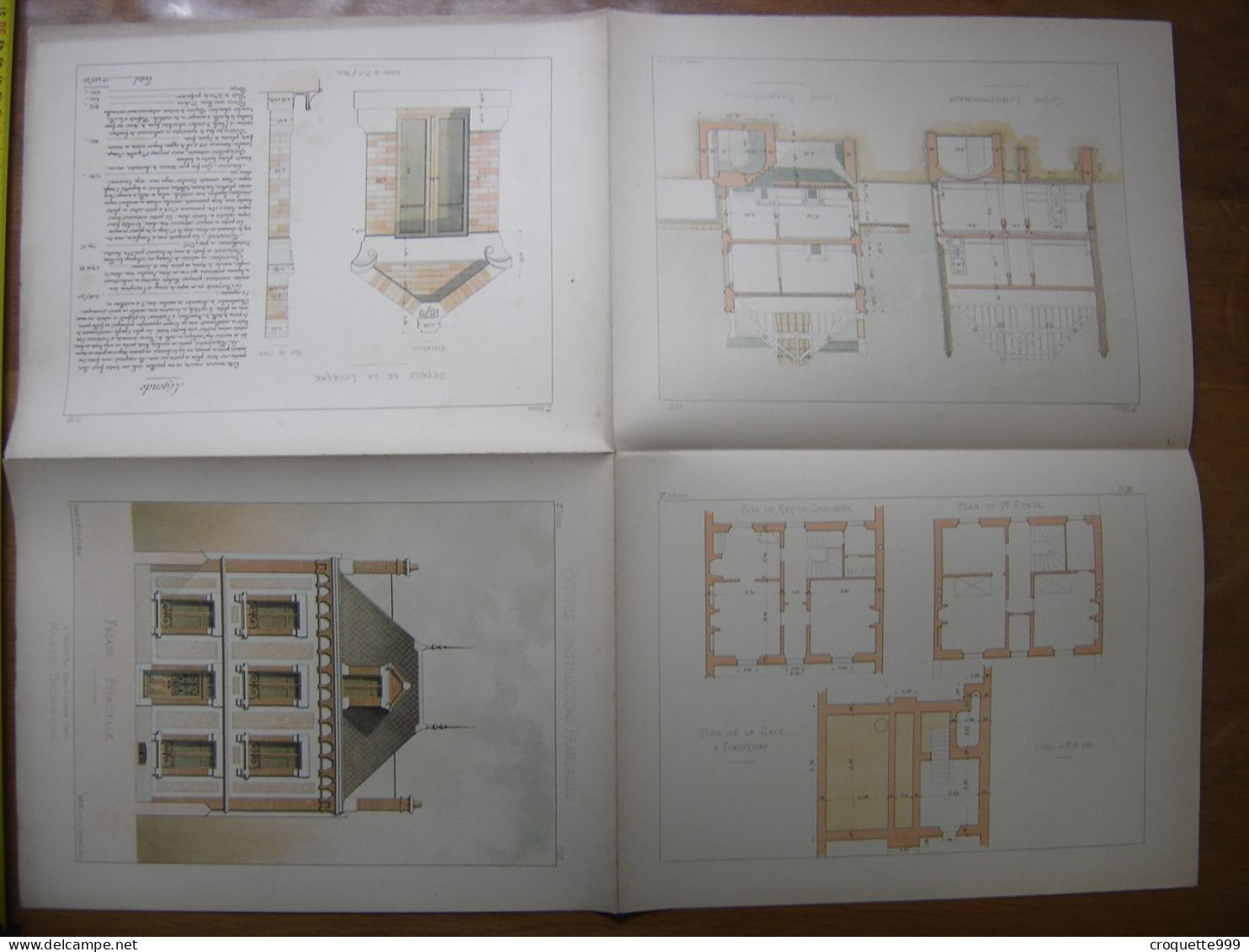 XXe Planche PETITES CONSTRUCTIONS FRANCAISES Maison Bourgeoise Thezard - Arquitectura