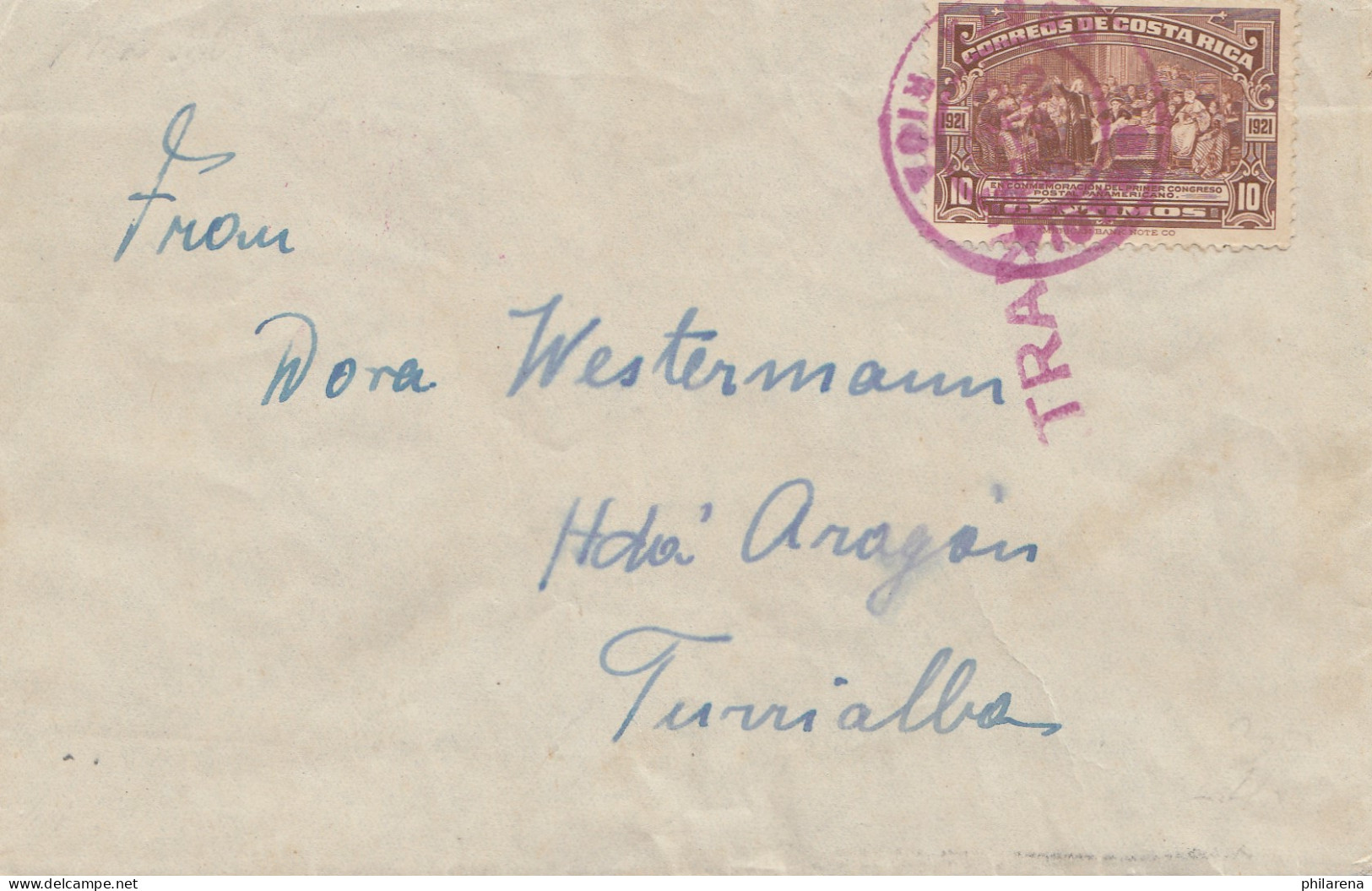 Costa Rica: 1926: Letter To Turralbas - Costa Rica