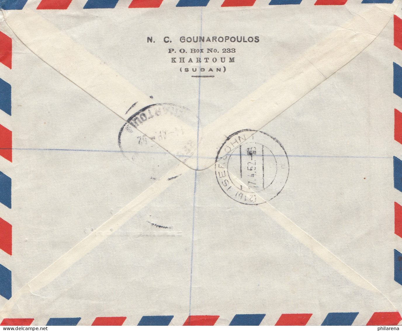 Sudan 1952: Air Mail Registered No. 138 Khartoum 2 To Iserlohn - Sudan (1954-...)