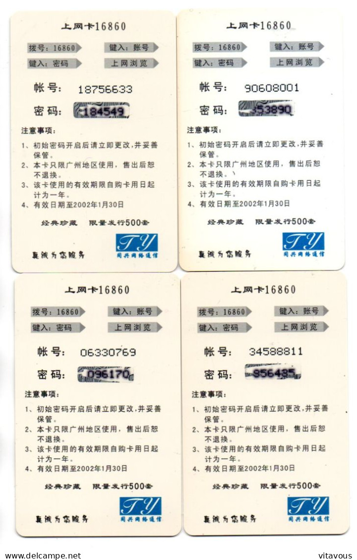 Oiseau Hupppé Faciée Bird  - Puzzle 4  Télécartes Chine China Phonecard  Telefonkarte (P 43) - China