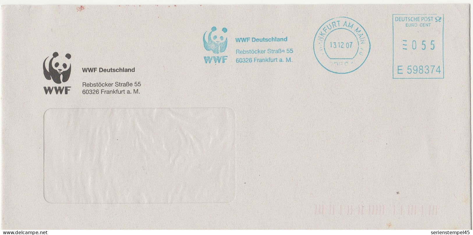 Motive  Tierwelt & Fauna  Säugetiere  Bären Brief Mit Freistempel 2007 WWF Deutschland Motiv Pandabär - Bears