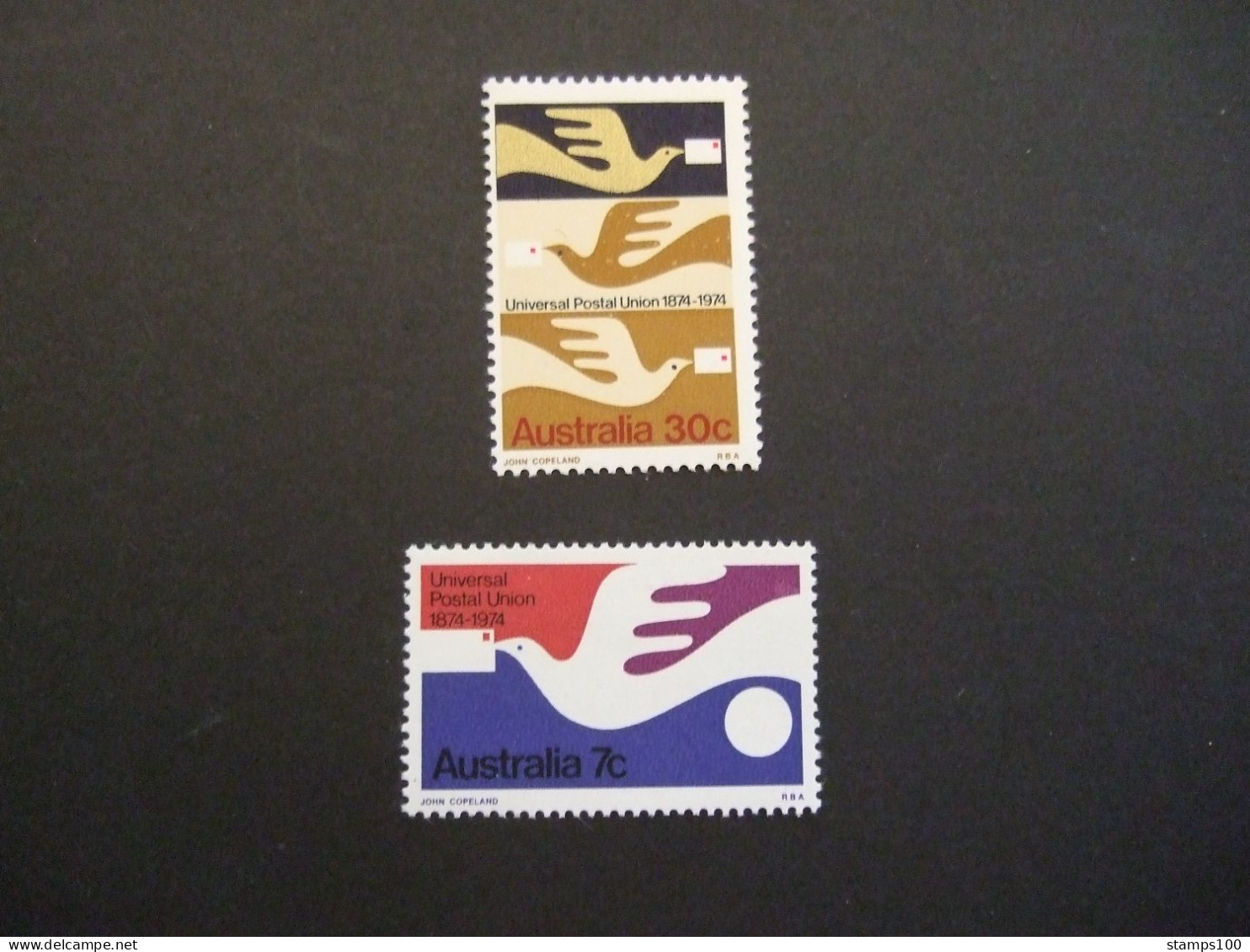AUSTRALIA 1974 CENTENARY U.P.U. S.G. 576-577 MNH ** (A26-07-TVN) - Mint Stamps