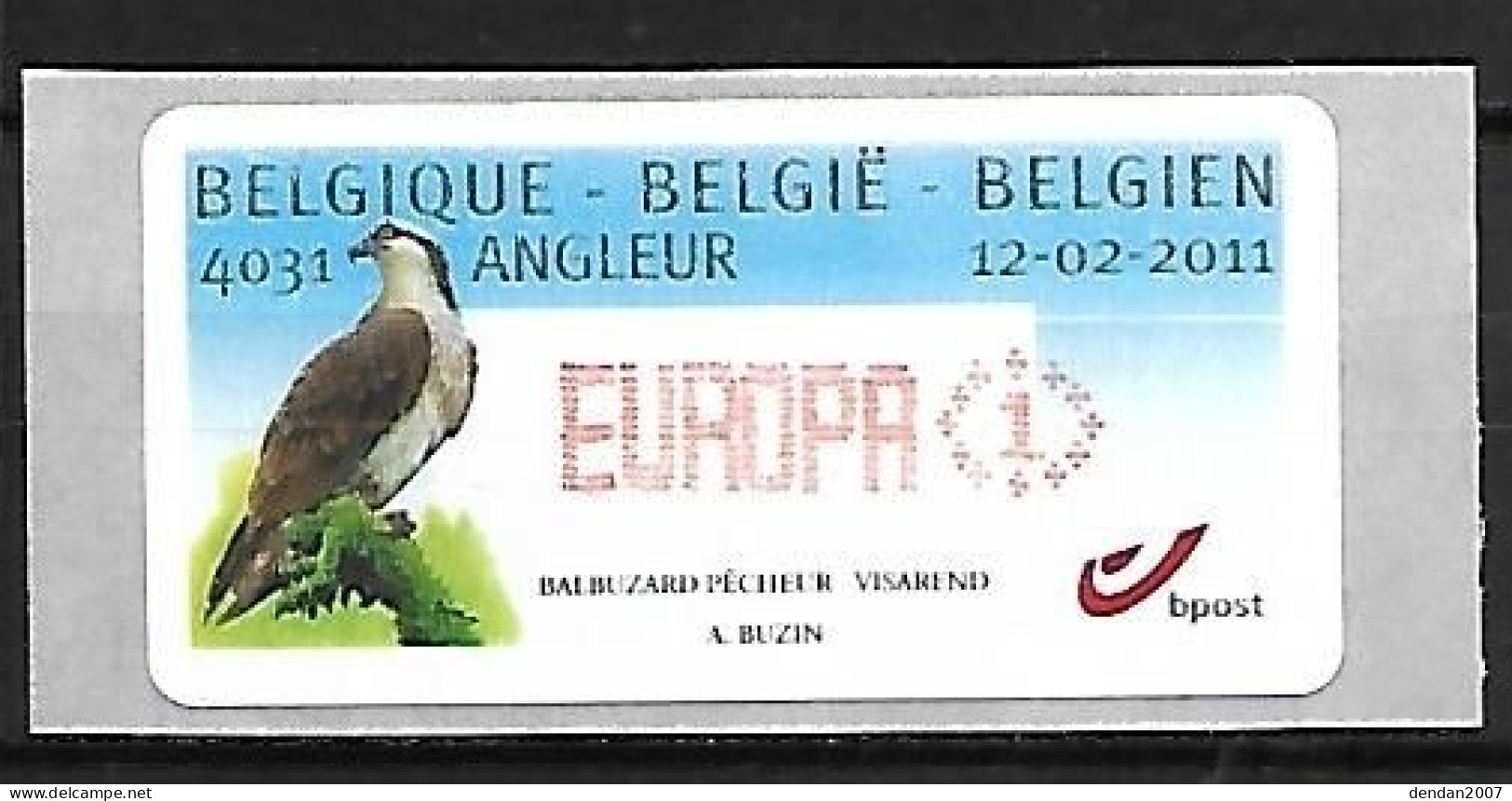 Belgium - MNH ** BUZIN 2011 -machine Stamp : Osprey - Pandion Haliaetus - Águilas & Aves De Presa