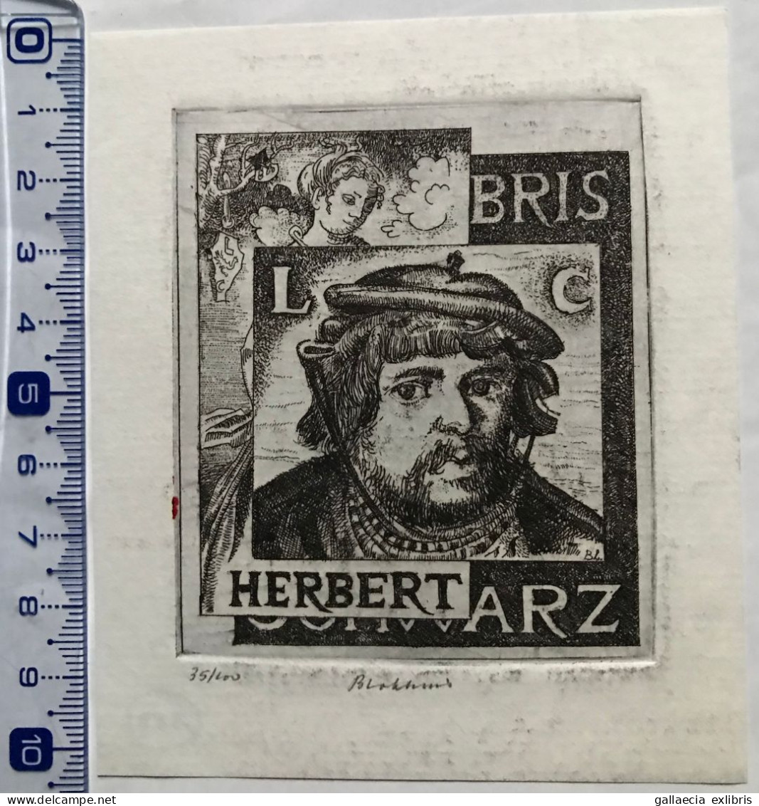 Exlibris Henk Blokhuis, 1985. Lucas Cranach. Ex-libris Henk Blokhuis, 1985. Lucas Cranach - Ex-libris