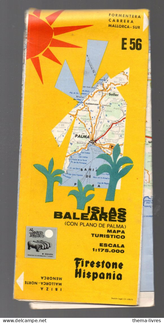 Grande Carte FIRESTONE  ISLAS NBALEARES   (M6431 ) - Topographical Maps