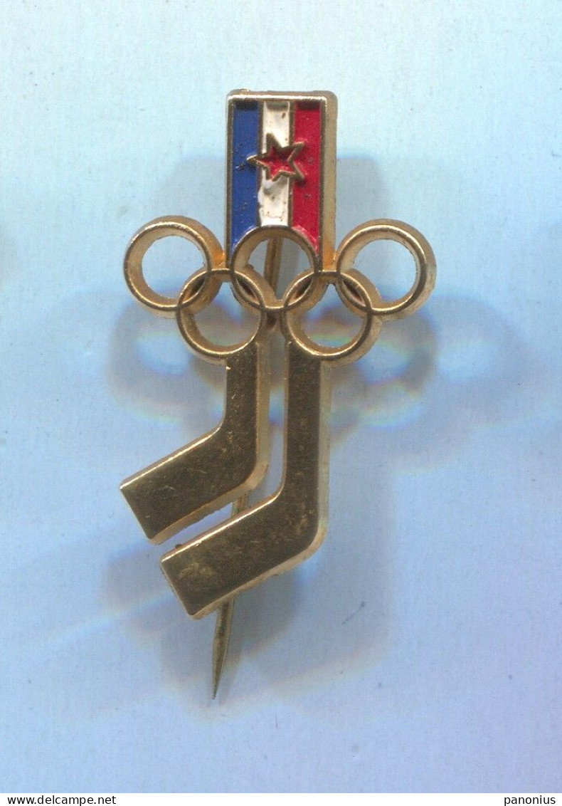 Olympic Games Olympiade - Ice Hockey NOC Yugoslavia, Vintage Pin, Badge, Abzeichen - Juegos Olímpicos