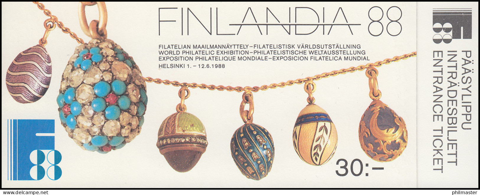 Finnland Markenheftchen 21 FINLANDIA'88 , ** Postfrisch - Carnets