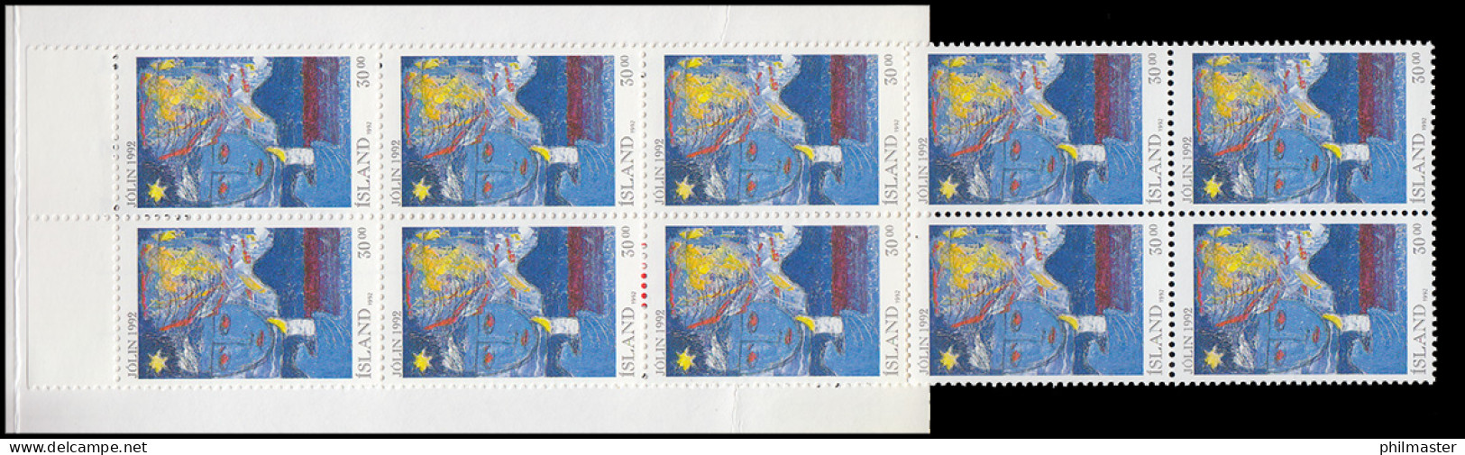 Island Markenheftchen 774 Weihnachten 300 Kr. 1992, ** Postfrisch - Booklets