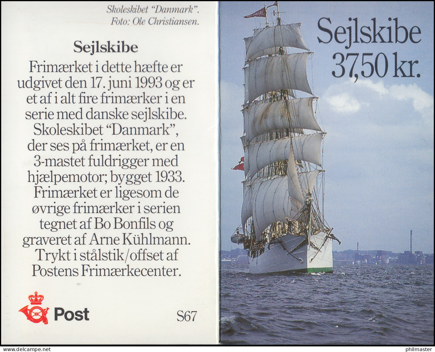 Dänemark Markenheftchen 1057 Segelschulschiffe - Vollschiff DANMARK, ** - Libretti