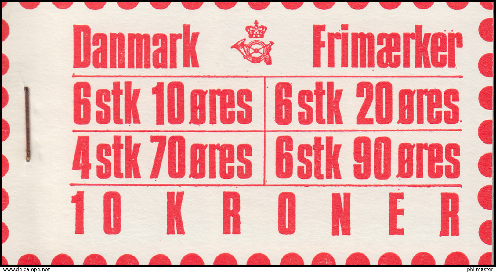 Dänemark Markenheftchen 10 Kr Freimarken 1975 Biene Mit 571+570+556+328, ** - Booklets