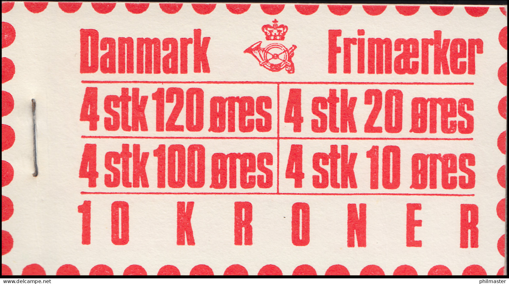 Dänemark Markenheftchen 10 Kr Freimarken 1977 No. 2 Verliebt, ** - Markenheftchen