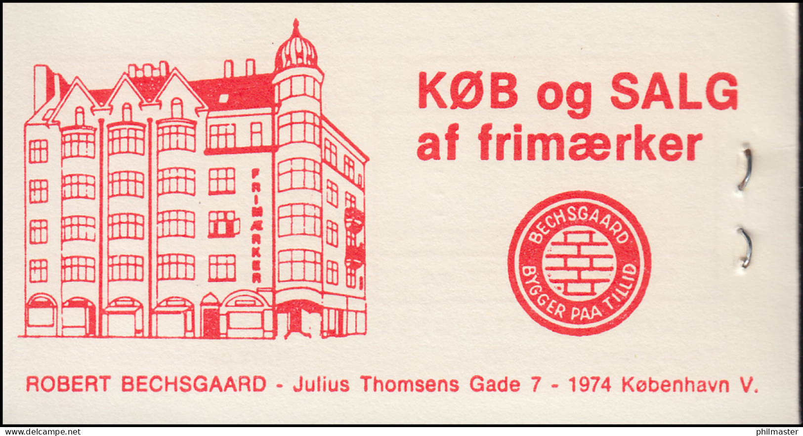 Dänemark Markenheftchen 10 Kr Freimarken 1977 No. 2 Verliebt, ** - Libretti