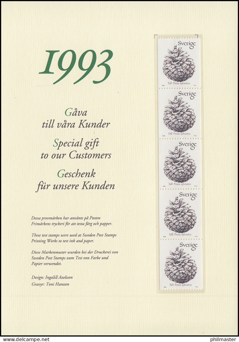 Schweden PFA-Jahresgabe 1993: Zapfen Der Waldkiefer, Nicht Frankaturgültig - Other & Unclassified