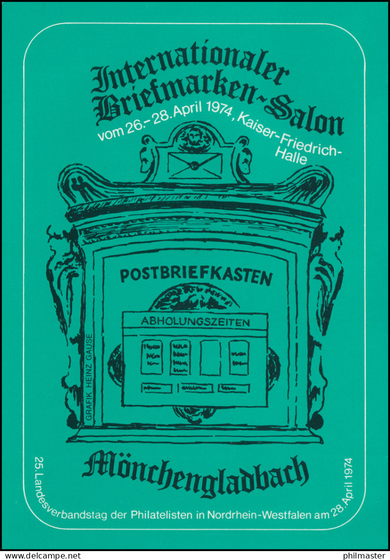 PP 68/14 Unfall: Briefmarken-Salon Mönchengladbch 1974, SSt MÖNCHENGLADBACH - Privé Briefomslagen - Ongebruikt