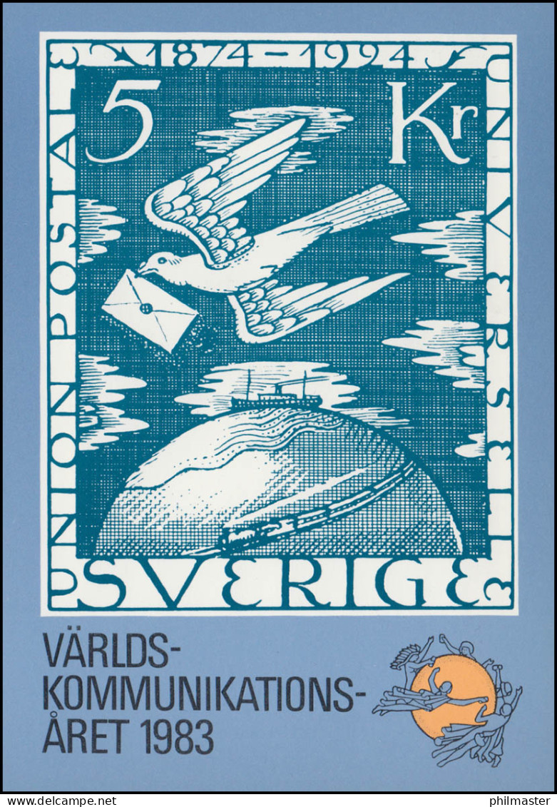 Schweden Postkarte P 106 UIT Internationale Fernmeldeunion, ** Postfrisch - Postal Stationery