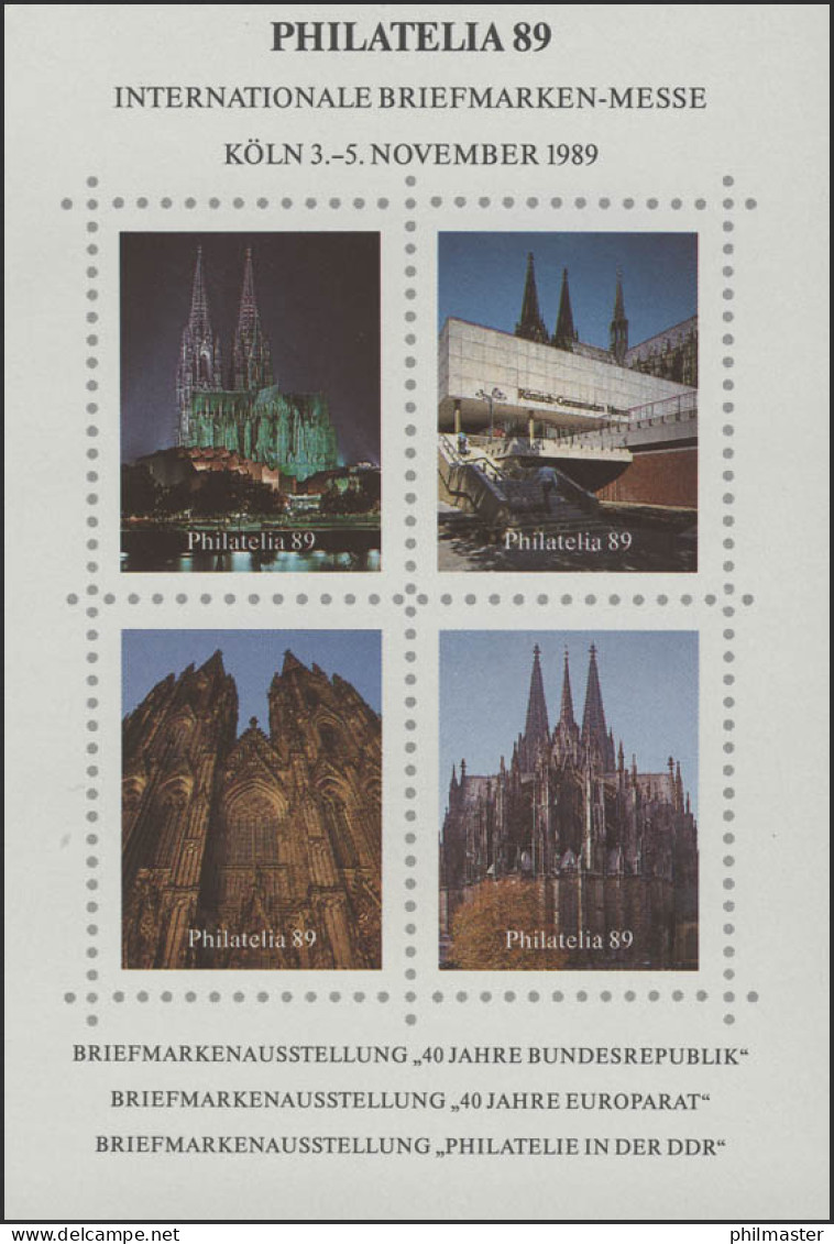 APHV-Sonderdruck Briefmarkenmesse Philatelia Köln1989, Ansichten Kölner Dom - Posta Privata & Locale