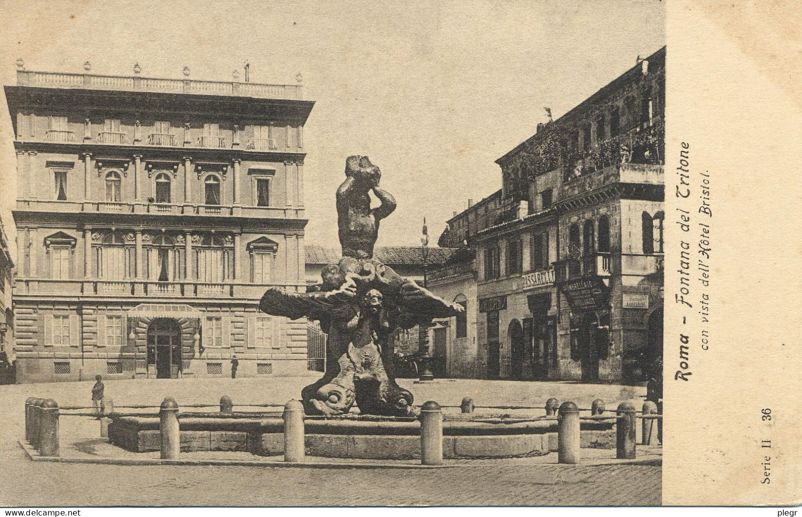 0-ITALAZ 01 50 - ROMA - FONTANA DEL TRITONE - HÔTEL BRISTOL - Cafes, Hotels & Restaurants