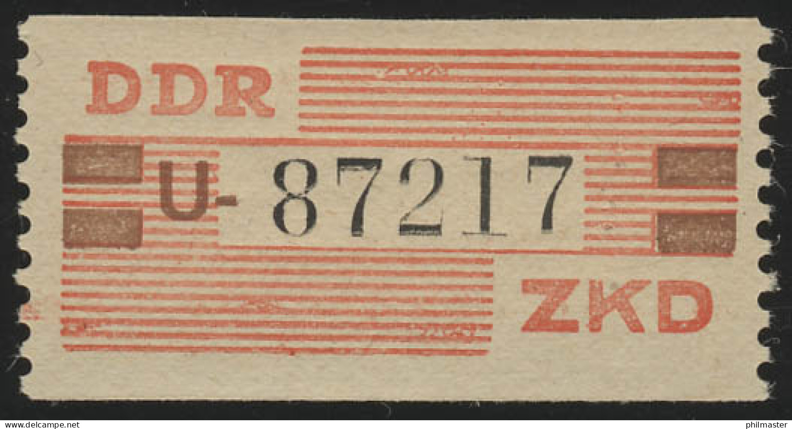 VIII Dienst-B, Billet Buchstabe U, Rot/orangebraun/schwarz, ** Postfrisch - Ungebraucht