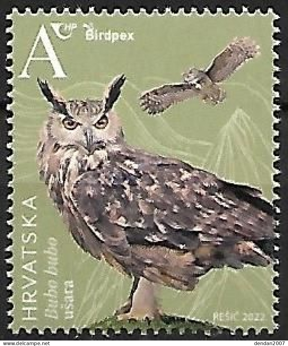 Croatia (Hrvatska) - MNH ** BIRDPEX 2022 :    Eurasian Eagle-Owl  -  Bubo Bubo - Owls