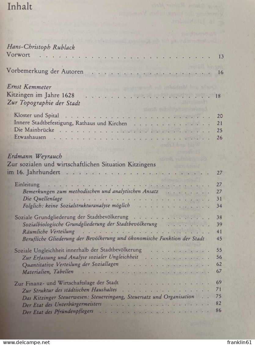 Die Bürgerliche Elite Der Stadt Kitzingen : Studien Zur Sozial- Und Wirtschaftsgeschichte Einer Landesherrlic - 4. 1789-1914