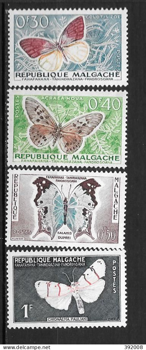 1960 - N° 341 à 344**MNH - Papillons - Madagascar (1960-...)