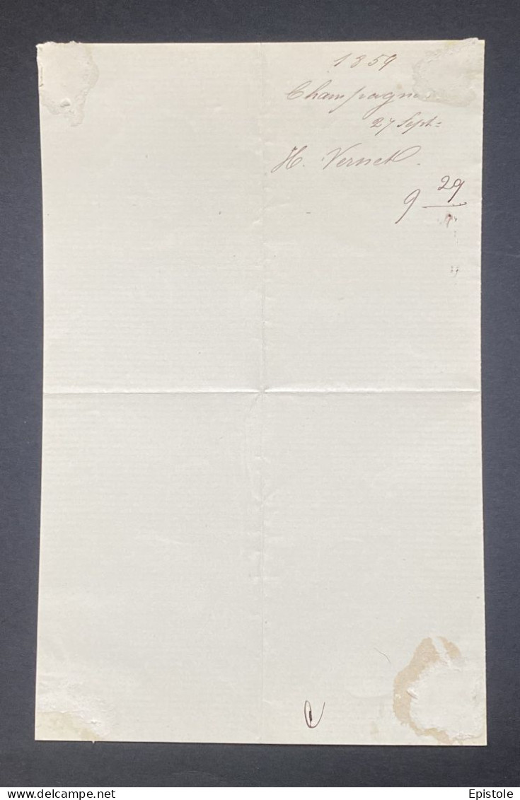 Horace VERNET  - Lettre Autographe Signée – 1859 - Schilders & Beeldhouwers