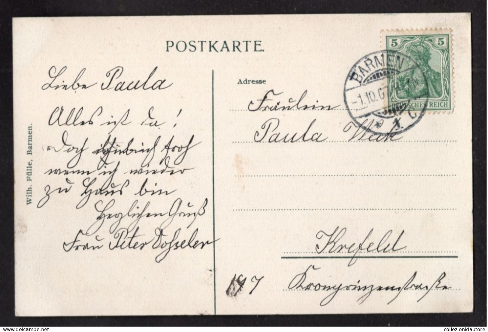 BARMEN - BARMER ANLAGEN - ANIMATA  - CARTOLINA FP SPEDITA NEL 1907 - Bergisch Gladbach