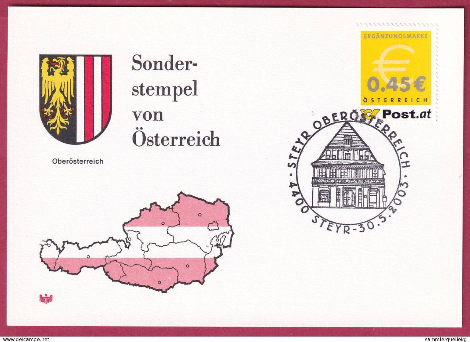 Österreich MNr. 2402 Sonderstempel 30. 5. 2003, Steyr - Cartas & Documentos