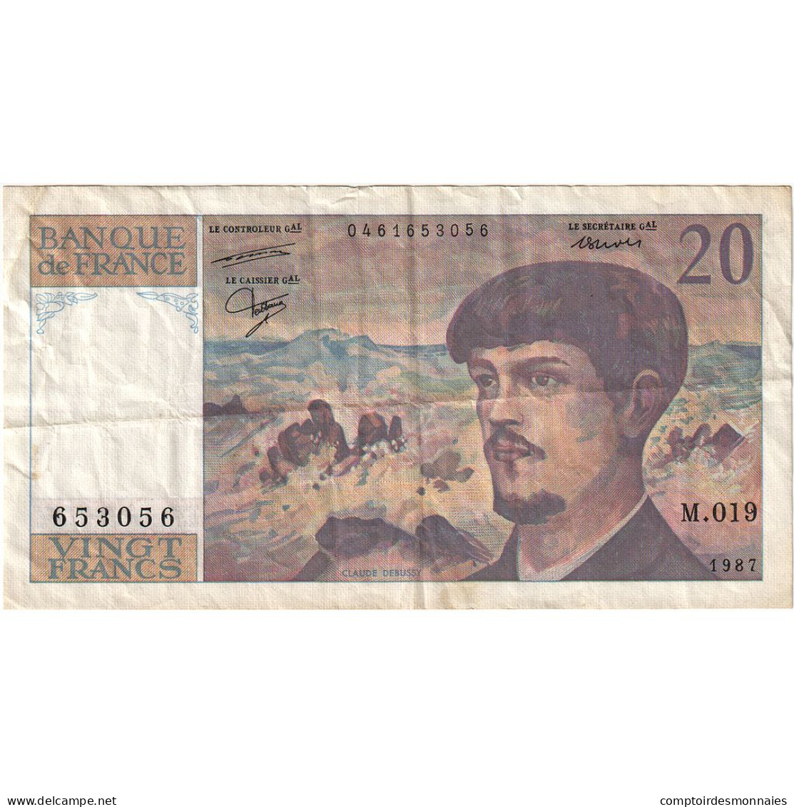 France, 20 Francs, Debussy, 1987, M.019, TTB, Fayette:66.08, KM:151b - 20 F 1980-1997 ''Debussy''