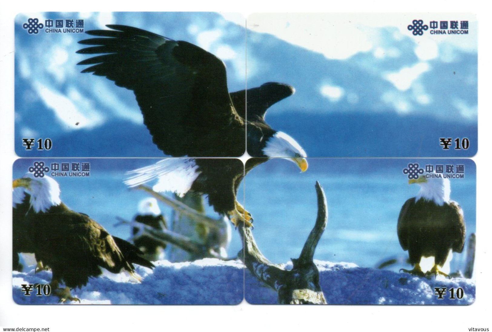 Oiseau Aigle Eagle   - Puzzle 4  Télécartes Chine China Phonecard  Telefonkarte (P 48) - China