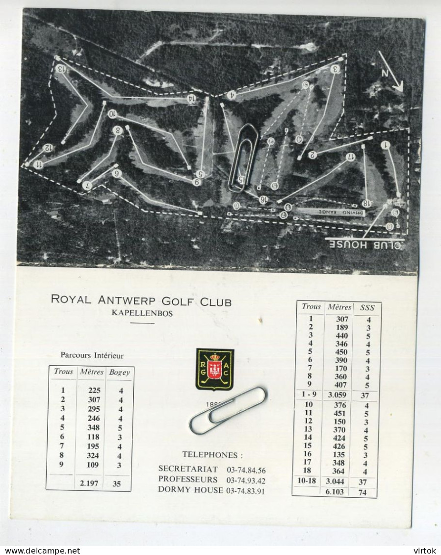 GOLF : Royal Antwerp Golf Club  Kapellenbos  (  Zie Scans ) - Golf