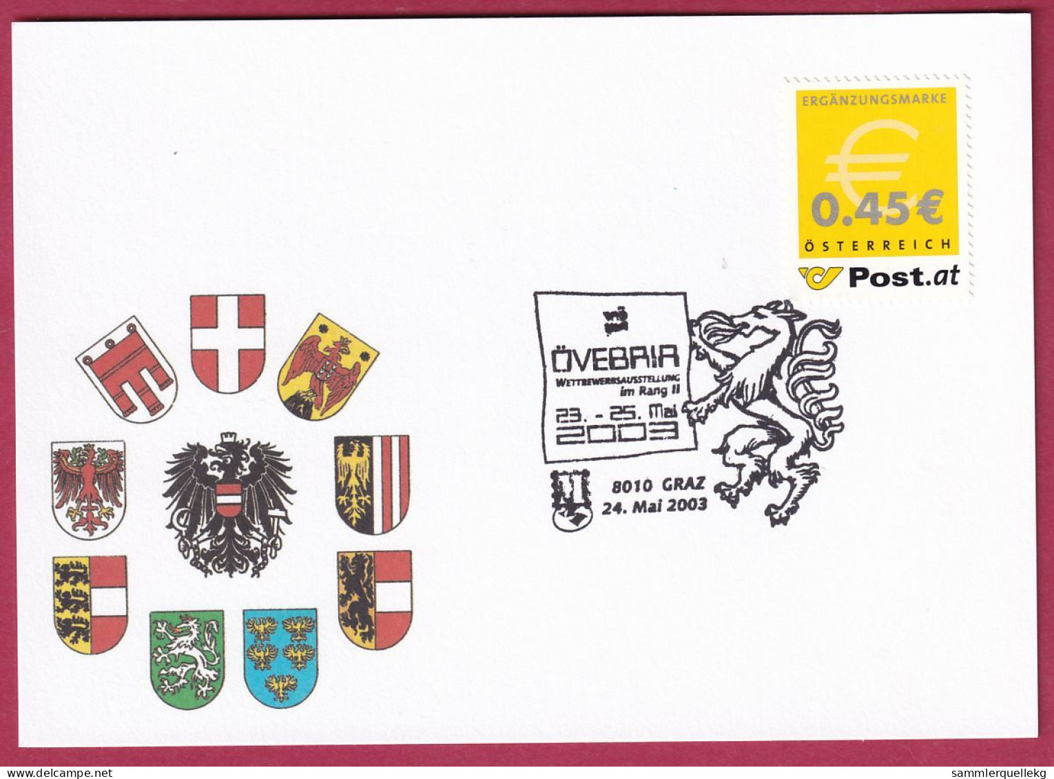 Österreich MNr. 2402 Sonderstempel  24. Mai 2003 Graz - Briefe U. Dokumente