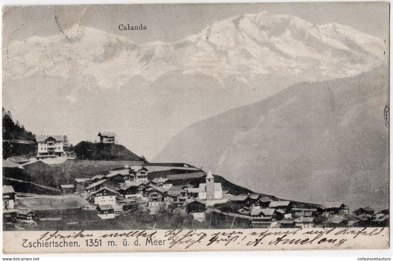 CALANDA - TSCHIERTSCHEN 1351 M. Ü.D. MEER - CARTOLINA FP SPEDITA NEL 1906 - Tschiertschen