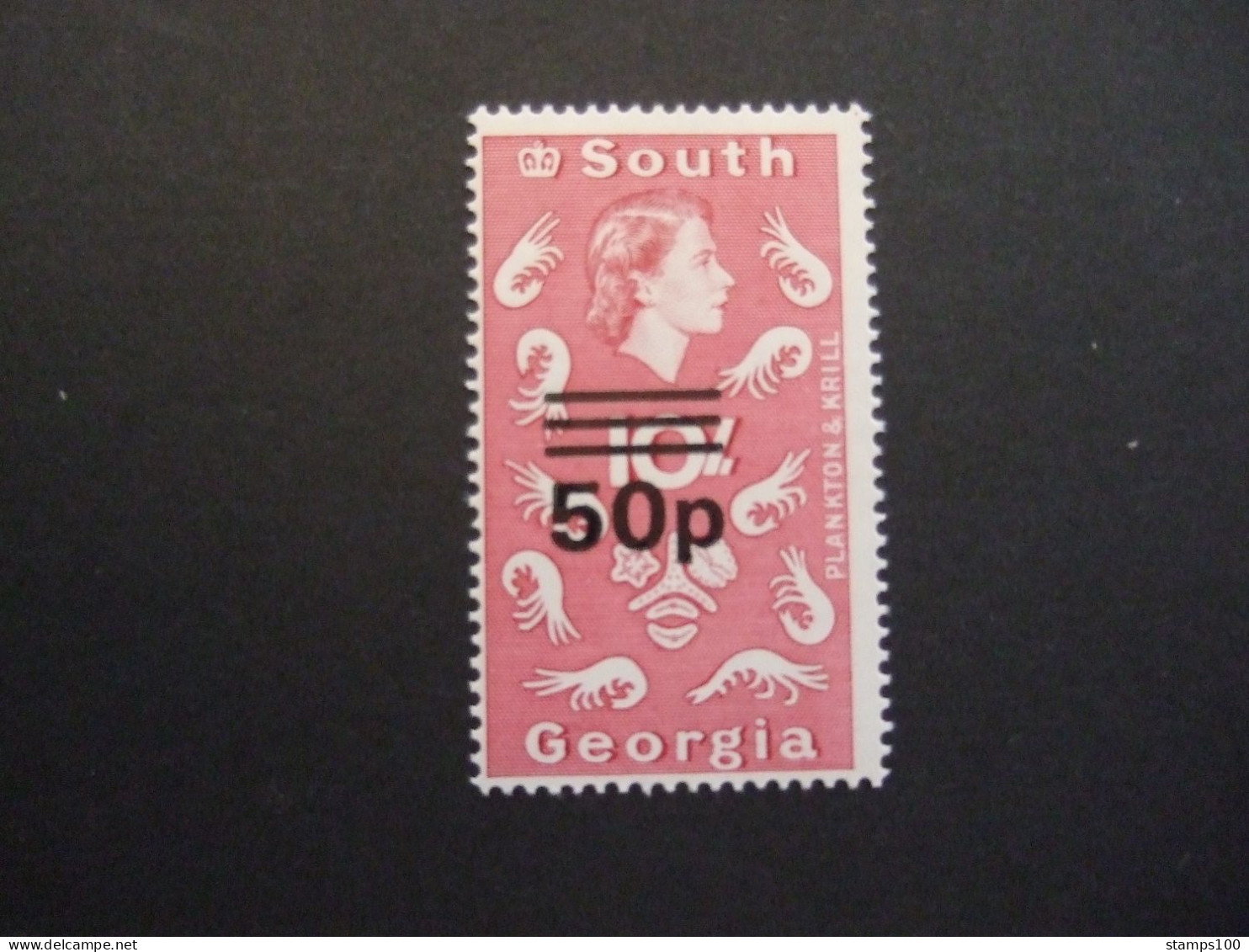 SOUTH GEORGIA 1971 DEFINITIVES SG31b 50p On 10s MNH** (A15-10-TVN) - Géorgie Du Sud