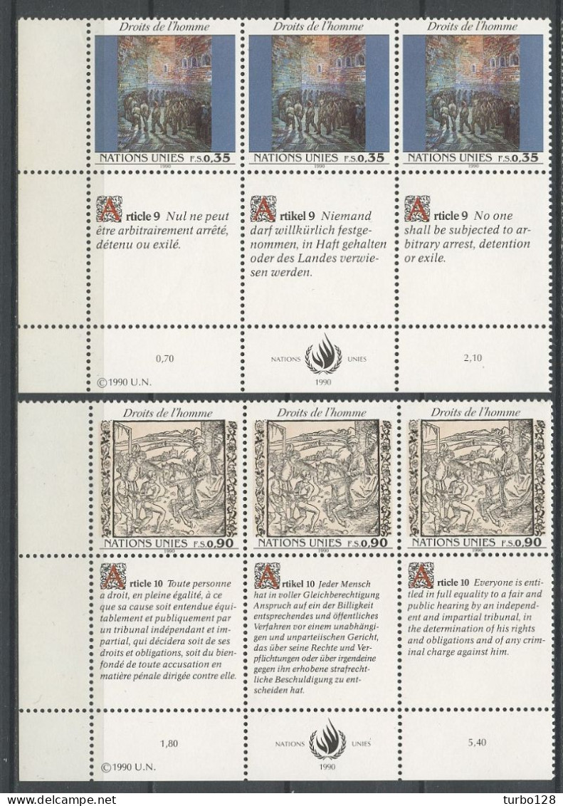 N.U. GENEVE 1991 N° 196/201 ** Neufs MNH  Superbes C 9 € Déclaration Des Droits De L'Homme Tableaux Van Gogh Albrecht - Ongebruikt