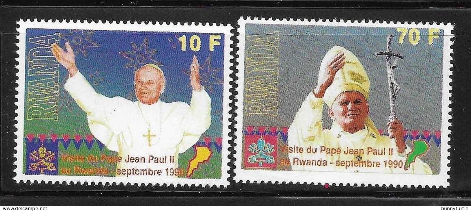 Rwanda 1990 Visit Of Pope John Paul II MNH - Unused Stamps