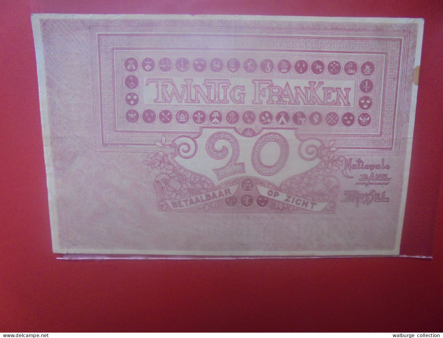 BELGIQUE 20 Francs 1913 (Date+rare) Circuler (B.33) - 5-10-20-25 Francos