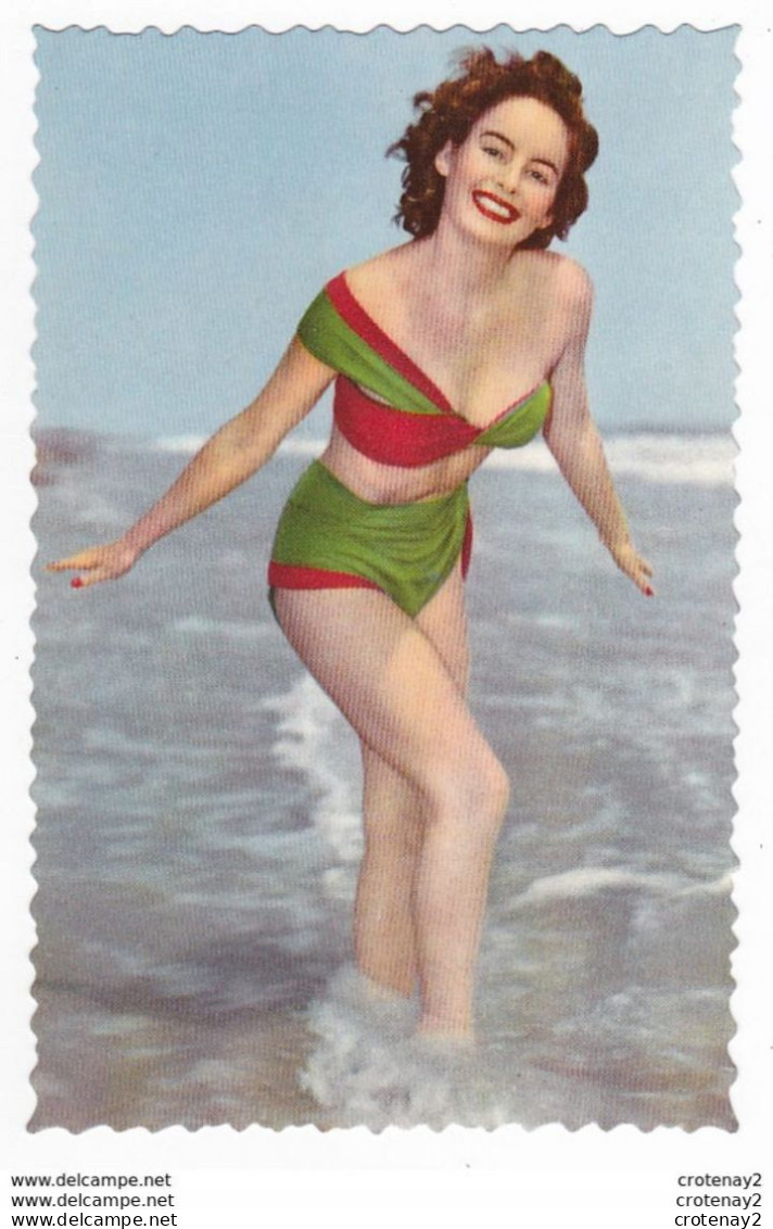 PIN UPS Belle Jeune Femme En Maillot De Bain Dans L'eau Photochrom 809 Glacée Années 50 60 VOIR DOS - Pin-Ups