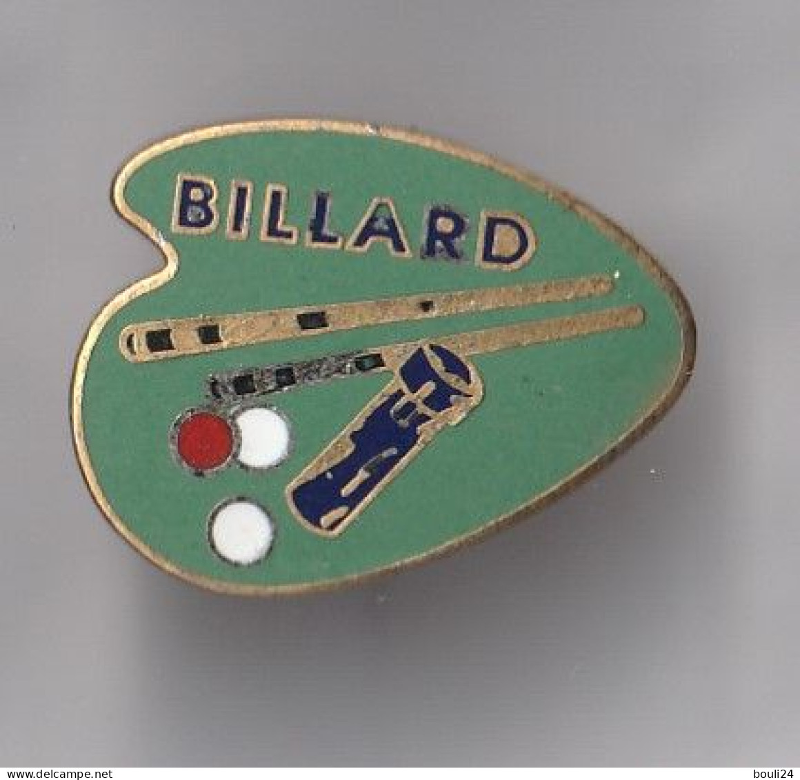 PIN'S THEME SPORT  BILLARD  BOULES  ET QUEUE SIGNE  HARMONIE - Billiards
