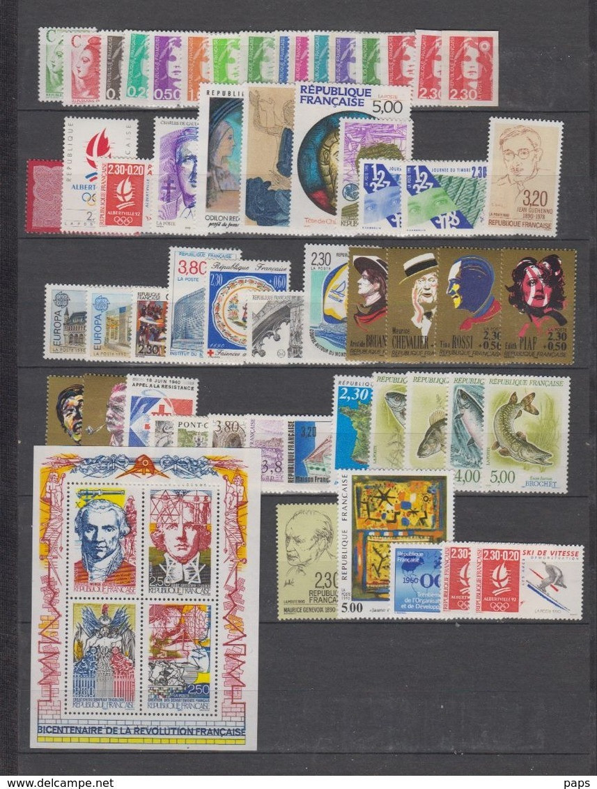 1990-FRANCE-ANNEE COMPLETE 1990**.60 TIMBRES - 1990-1999