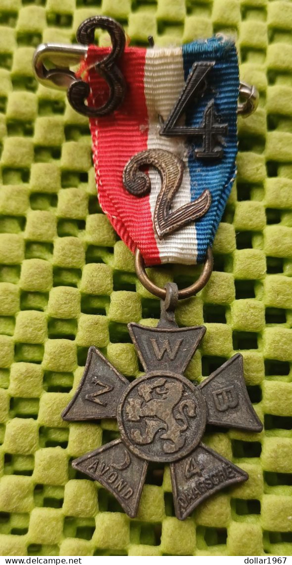 Medaille - Avondvierdaagse / Avond 4 Daagsche - 2-3-4 , Lood -  Original Foto  !!  Medallion  Dutch - Sonstige & Ohne Zuordnung