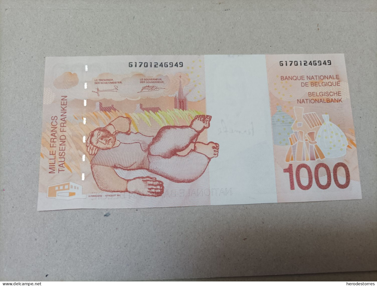 Billete Bélgica, 1000 Francos, Año 1997, UNC - 1000 Francos