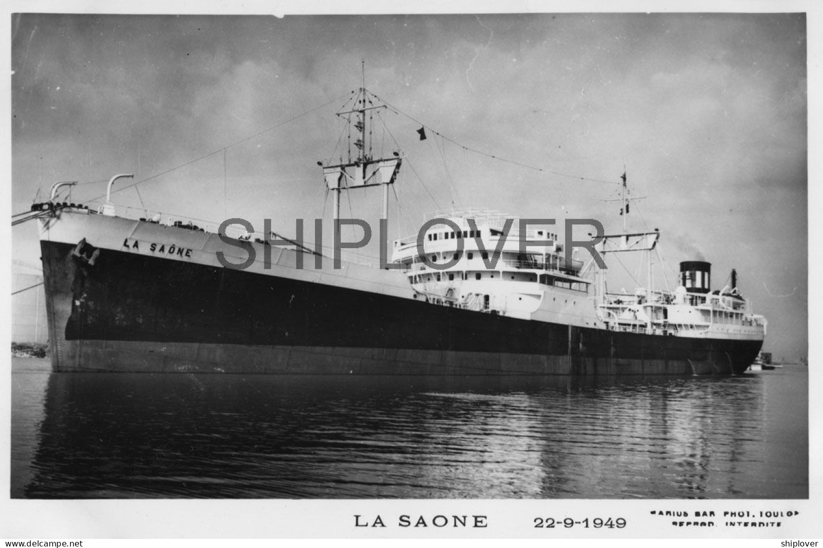 Pétrolier Français LA SAONE - Carte Photo éditions Marius Bar - Bateau/ship/schiff - Tanker