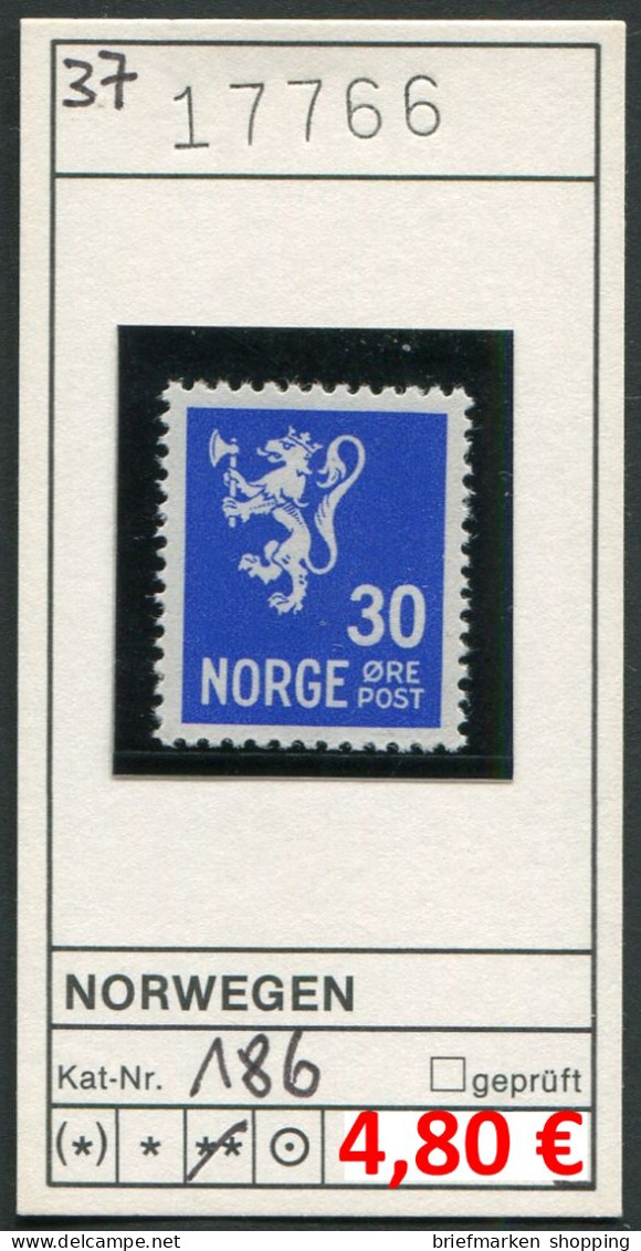 Norwegen 1937 - Norway 1937 - Norvege 1937 - Norge 1937 - Michel 186 - ** Mnh Neuf Postfris - - Ongebruikt